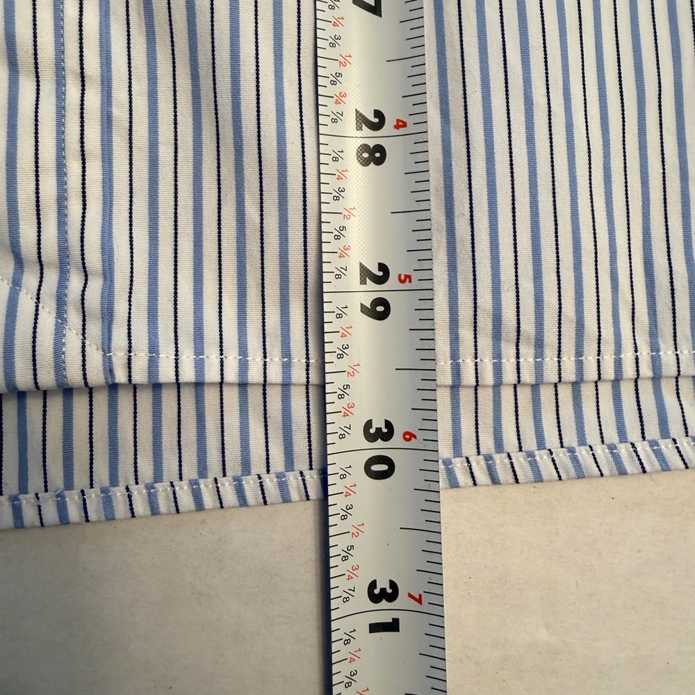 Ralph Lauren 15.5 M Button Down Long Sleeve White Blue Stripe Dress Casual Shirt - Picture 8 of 8